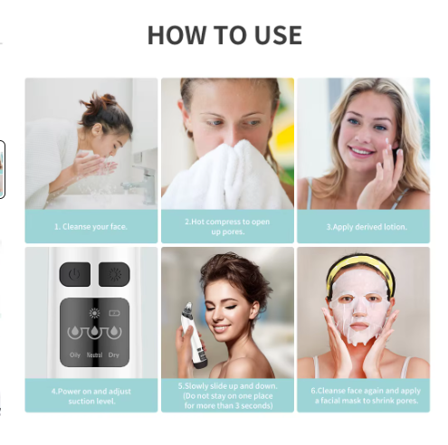 Blackhead Vacuüm Porie-reiniger met Warmte